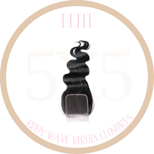 ELITE VIRGIN 5X5 BODY WAVE CLOSURES